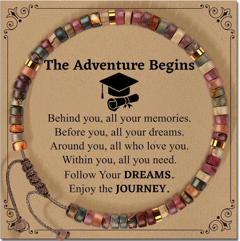 Inspirational Gifts Bracelets for Women: Christmas Day Gifts for Women Friends Sister Mom - Healing Natural Stone Beads Bracelets Thinking of you Get Well Soon Gift for Women